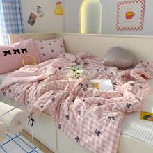 1pc Skin-Friendly Breathable Multi-Purpose Air Conditioning Quilt For Summer (Pillowcase Not Included) - Pink - View 6