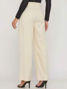 Women Pants - 米色 - 查看 3