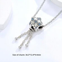 LOVANS 1PC Bạc 925 Tua Rua Hình Trái Tim/Hình Ngôi Sao Đính Cườm, Thích Hợp Cho Vòng Tay/Vòng Cổ DIY Làm Đồ Trang Sức, Đeo Hàng Ngày Và Quà Tặng - Ngôi sao - Xem 5