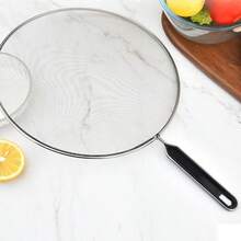 Stainless Steel Anti-Oil Splatter Screen Cooking Frying Splash Guard, Fry Pan Splatter Lid, Oil Splash Guard Cover,Kitchen,Summer Beach Party,Food,Camping,Organizer,Room Decor,Kitchen Items. - Silver - View 5