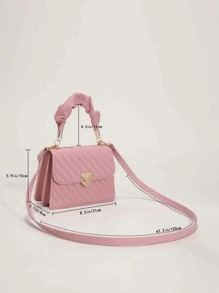 Lightweight Casual Heart-Shaped Decorative Button Square Bag, Pleated Hand-Held Bag, Creased Square Bag, Suitable For Female College Students, Beginners, And White-Collar Workers, Very Suitable For Offices, Universities, Work, Business, Commuting, Outdoor Activities, Travel, And Outings, Suitable For Valentine's Day Gifts