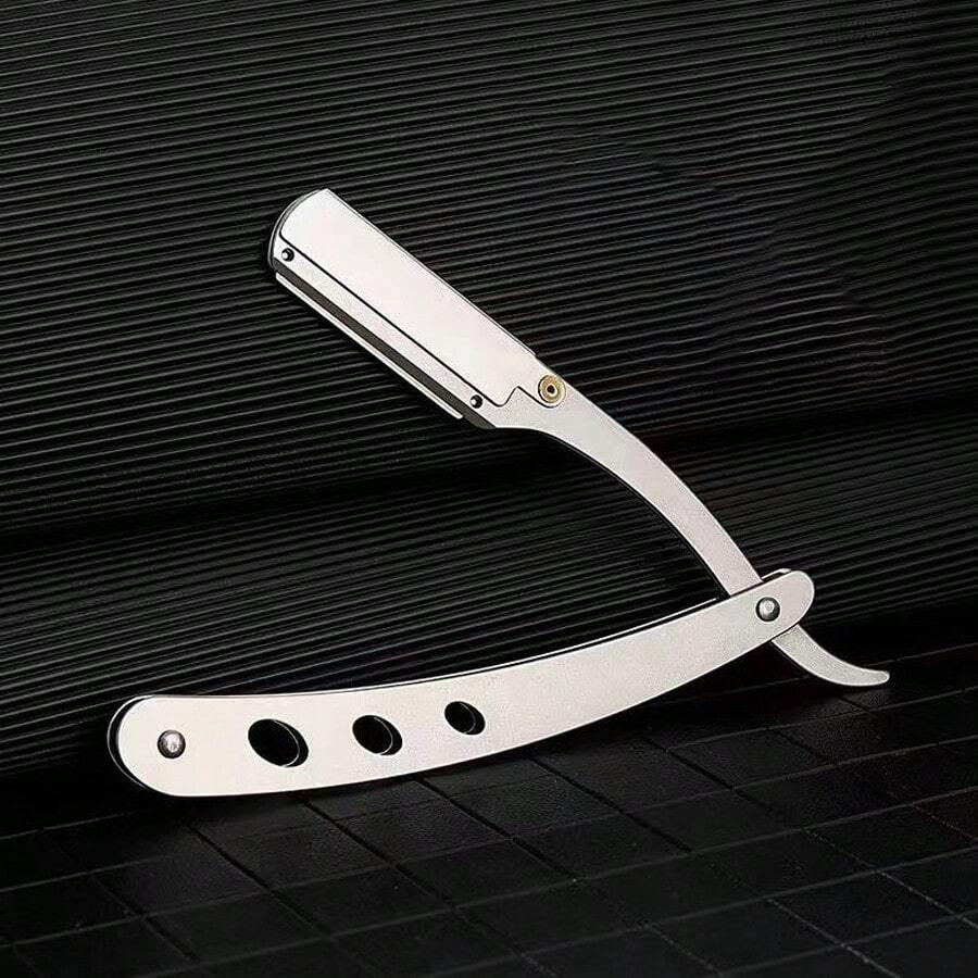 Old Fashioned Manual Shaver Stainless Steel Non Slip Folding Vintage Barber Straight Edge Razor