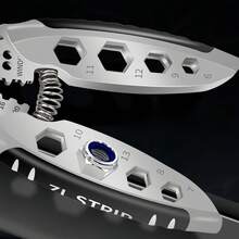 7吋工業電工剝線鉗，電線剪切剝線鉗工具 - 灰色 - 查看 6