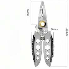 7吋工業電工剝線鉗，電線剪切剝線鉗工具 - 灰色 - 查看 11