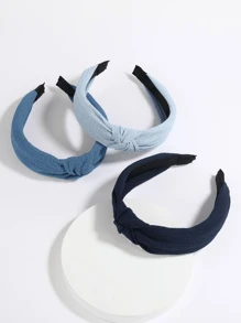 3pcs Blue Tone Knot Headbands,Hairband,Hair Hoop Hair Accessories Head Accessories - View 3