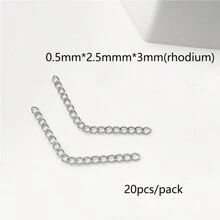 20入組銀5cm延伸鏈條抗褪色尾巴鏈條項鍊手環腳錬製作 - 銀色 - 查看 13