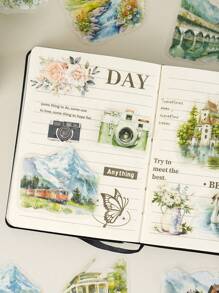 TiTiPaPa 30PCS Paris, London, Switzerland And Other Regions Vintage Sticker Bag Decorated Laptop Phone Case Water Bottle Backpack Skateboard Suitcase Motorcycle Classic Toy Paper-Cut Thin DIY Stationery Decal