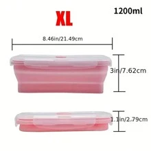 1PC,Collapsible Silicone Food Container Portable Colorful Bento Containers Lunch Box Microware Home Kitchen Outdoor Food Storage Picnic Camping Rectangle Outdoor Box Portable Food Bowl Utility Tools Outdoor Tools