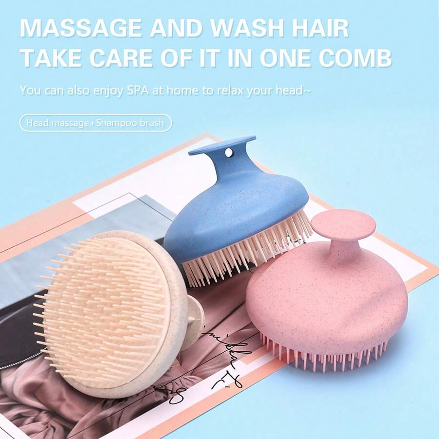 1pc Hair Washing Brush Massage Shampoo Brush Scalp Clean Comb, Bathing & Hairdressing Tool For Home - Multicolor - View 1