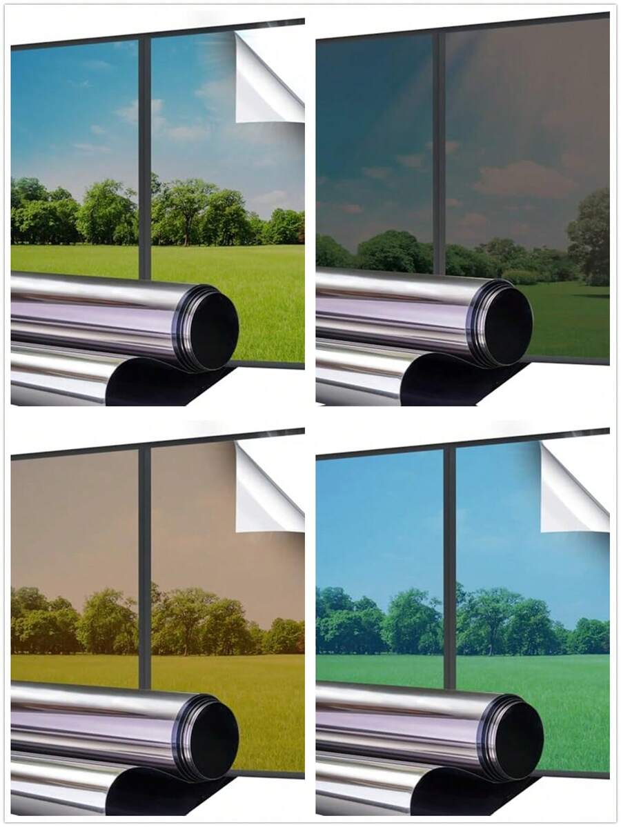 One Way Window Film: Reflective Window UV Film, Mirror Anti Glare Window Film Privacy One Way Clear Heat Control Window Tint Film Sun Blocker For Home, Office