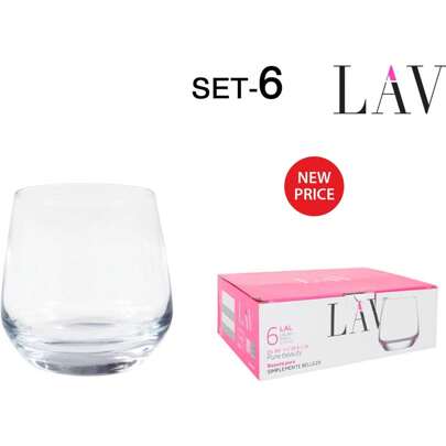 LAV Conjunto de 6 Copos de Whisky 345Cc Gama Lal Design Elegante e Funcional | Conjunto de 6 copos de uísque 345Cc Lal Range compatíveis com bebidas quentes e frias, fáceis de limpar e manter, perfeitos para qualquer ocasião