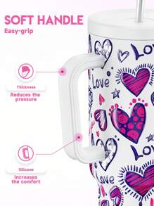 40oz Tumbler With Handle And Straw, Insulated Cup, Vacuum Insulated Water Bottle, Tumbler With Lid And Straw, Insulated Stainless Steel Travel Mug, 100% Leak-Proof, Keeps Cold For 34 Hours, Mothers Day Gifts For Mom (Best Mother) - White - View 7