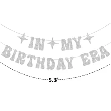 Silver In My Birthday Era Banner For Singer Birthday Party Decorations - Multicolor - View 4