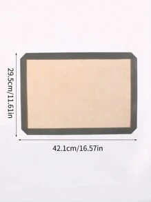 1 件矩形硅胶、不粘、烘焙垫、烘焙垫、餐垫、 - 米色 - 查看 13