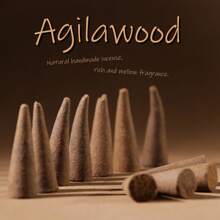 1盒10入組茉莉、沉香、檸檬草、薰衣草手工塔形香錐，用於負能量淨化和空間潔淨，家居或辦公室芳香療法、SPA、放鬆、冥想、瑜伽、居家淨化、營造氛圍。