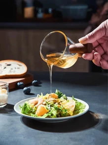 Small Milk Cup, Japanese Mini Wooden Handle Glass Milk Jug With Pointed Spout, Milk Pitcher For Frothing Milk, Making Espresso, Latte Art