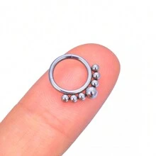 16G Septum Ring 316L Stainless Steel Nose Ring Body Piercing Jewelry For Septum/Nose/Earlobe-Stainless Steel Cartilage Earring For Women Men - Silver - View 7