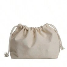 帆布純色內袋，大容量 - 米色 - 查看 1