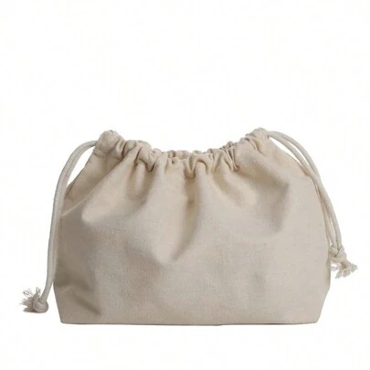 Bolsa interior de lona de unicolor con gran capacidad