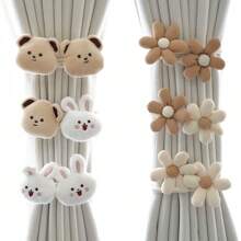 1pc Cartoon Curtain Tie, Creative Children's Room Bedroom Cute Doll Curtain Clip, Bear Rabbit Curtain Buckle, Baby Room Storage Decoration Love Valentine