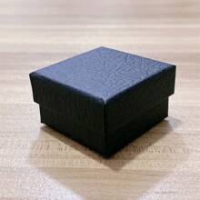 1/5/10入組戒指盒，手鍊，珠寶包裝盒，吊墜項鍊，荔枝紋飾品盒，耳環，小紙盒 - 黑色碎皮紋 - 查看 5