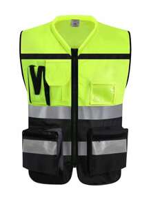 Reflective Vest Clothing Fluorescent Yellow Breathable Worksite Sanitation Traffic Service