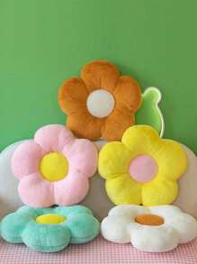 1個花狀座墊枕頭裝飾，向日葵花瓣坐墊適用於辦公室教室椅子和沙發