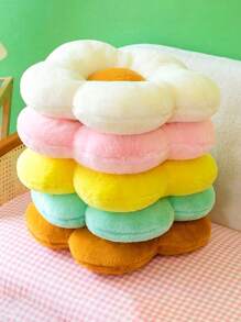 1個花狀座墊枕頭裝飾，向日葵花瓣坐墊適用於辦公室教室椅子和沙發