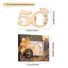 50岁生日派对礼物和纪念金开瓶器、50周年结婚纪念装饰、金色和黑色主题派对礼物、派对礼物、家庭聚会礼物、送给爸爸的礼物、送给妈妈的礼物、送给老师的礼物、送给姐妹的礼物、趣味礼物、送给朋友的礼物、圣诞节 - 黑色 - 查看 2