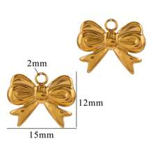 5pcs 304 Stainless Steel Bow 18K Gold Plated Charms Daily Wear Women's Jewelry Pendants DIY Jewelry Accessories Earrings Bracelets Jewelry Making Valentines
