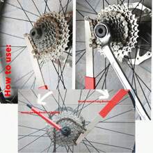 1pc Mountain Bike Cassette Flywheel Disassembly Fixed Wrench, Bicycle Chain Wrench, Cycling Repair Tool - Silver - View 1