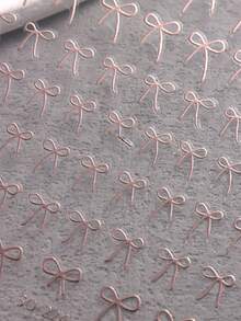 2入組3D雷射美甲貼紙，玫瑰金色蝴蝶結圖案指甲貼紙，自粘式美甲貼紙，DIY美甲 - 彩色 - 查看 5