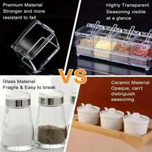 4 Stücke/Set Gewürzbox für die Küche mit mehreren Fächern, transparente Aufbewahrungsbox für Gewürze, Feuchtigkeitsgeschützte Gewürzbox, Zuckerdose mit Deckel, Küchenhelfer, Wohnungsnotwendigkeiten