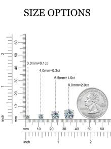 ESBERRY 1对四爪莫桑石耳钉，奢华珠宝，女士礼物，S925纯银，精美女士珠宝，送给女友的礼物，水钻婚礼新娘珠宝，水钻珠宝制作 - 四爪圓鑽耳釘 - 查看 8