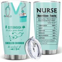 1 PEÇA Presente para Enfermeiras, Copo Térmico Isolado Tipo Garrafa com Tampa, Fatos Nutricionais de Enfermeira - Presente de Apreciação de Enfermeiras, 20 OZ (590ml)