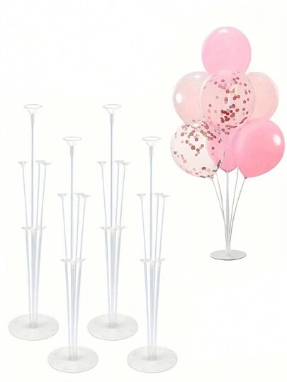 1/2/3/5 件气球支架套件、桌面气球支架、可重复使用中心带底座装饰，适用于生日、派对、婚礼和毕业典礼