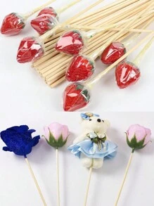 100pcs 30cm Disposable Bamboo Skewers For Barbecue, Cotton Candy, DIY Craft, Fresh Flowers & Fruits, Camping, Available In 200pcs/300pcs/10pcs,Bbq,Picnic,Camping,Garden,Patio,Outdoor,Garden Decor,Outdoor Decor.