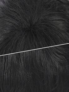 6 Inch Pixie Cut Wig Short Pixie Cut Wigs For Women Wig With Layered Front Bangs Synthetic Wig - Black - View 4