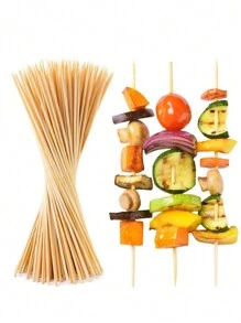 100pcs 30cm Disposable Bamboo Skewers For Barbecue, Cotton Candy, DIY Craft, Fresh Flowers & Fruits, Camping, Available In 200pcs/300pcs/10pcs,Bbq,Picnic,Camping,Garden,Patio,Outdoor,Garden Decor,Outdoor Decor.