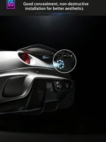 高清夜視汽車後視鏡備用攝像頭，汽車後視鏡鏡頭，正方形LED防水備用影像攝像頭 - 黑色 - 查看 8