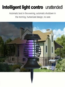 1pc, Solar Powered Mosquito Trap Cordless Garden Lamp - Waterproof & Portable &  Insect Killer - Perfect For Mosquitoes/Moths/Flies, Pest Control, Apartment Essentials, Household Gadgets