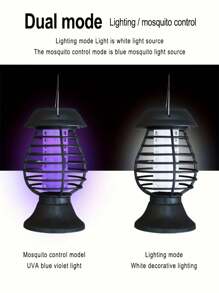 1pc, Solar Powered Mosquito Trap Cordless Garden Lamp - Waterproof & Portable &  Insect Killer - Perfect For Mosquitoes/Moths/Flies, Pest Control, Apartment Essentials, Household Gadgets