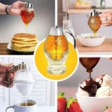 1入組亞克力糖漿分配器，適用於蜜糖、糖漿、果醬、番茄醬和果汁 - 白色 - 查看 3