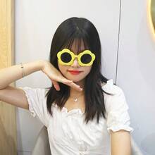 1pair Creative Birthday Party Funny Glasses - Yellow - View 1