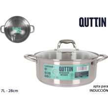 Quttin Cocotte En Acier Adaptée À L'induction 28Cm Nouvelle Collection César Répartition Uniforme De La Chaleur Et Revêtement Antiadhésif | Casserole au design ergonomique et pratique, compatible avec tous types de cuisines - Multicolore - Voir 1