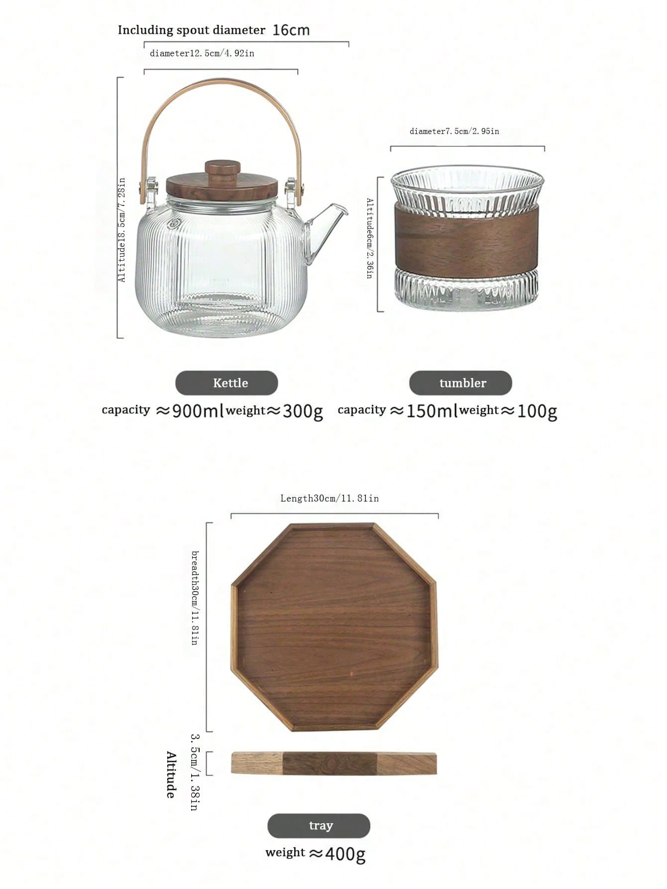 مجموعة إبريق شاي من الزجاج المقاوم للحرارة العالية...