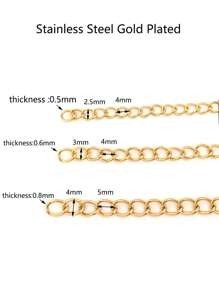 20strand/pack 5cm Stainless Steel 5 MM Extension Chain Anti-Fading Tail Chain For DIY Necklace Bracelet Anklet Making