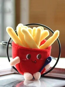 1 pieza Colgante de peluche con diseño de hamburguesa, perro caliente, pierna de pollo y papas fritas, adorno colgante creativo para mochila, decoración del hogar