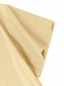 Tween Girl Casual Slogan Graphic Short Sleeve Tee For Summer - Apricot - View 6