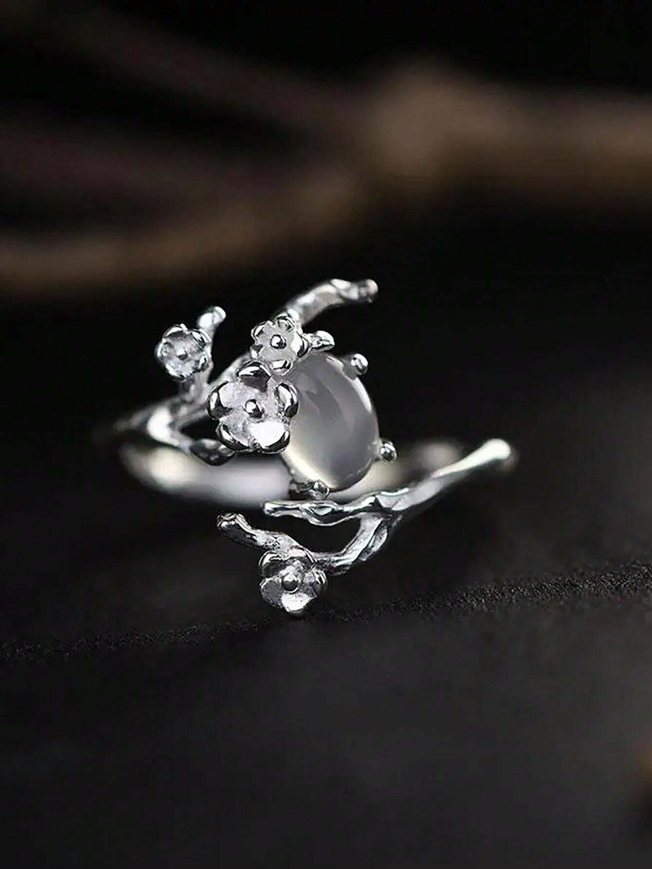 Anillo Ajustable De Plata 925 Media Luna Con Estrella | Cuotas Sin Interés